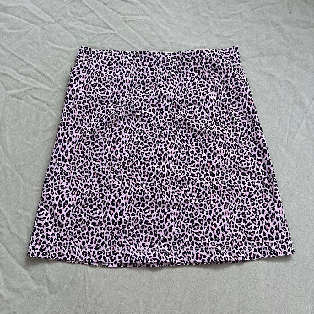 Topshop Pink Leopard Print Mini Skirt Stretchy Bodycon Pencil Sz 2 Mcbling - Picture 6 of 8